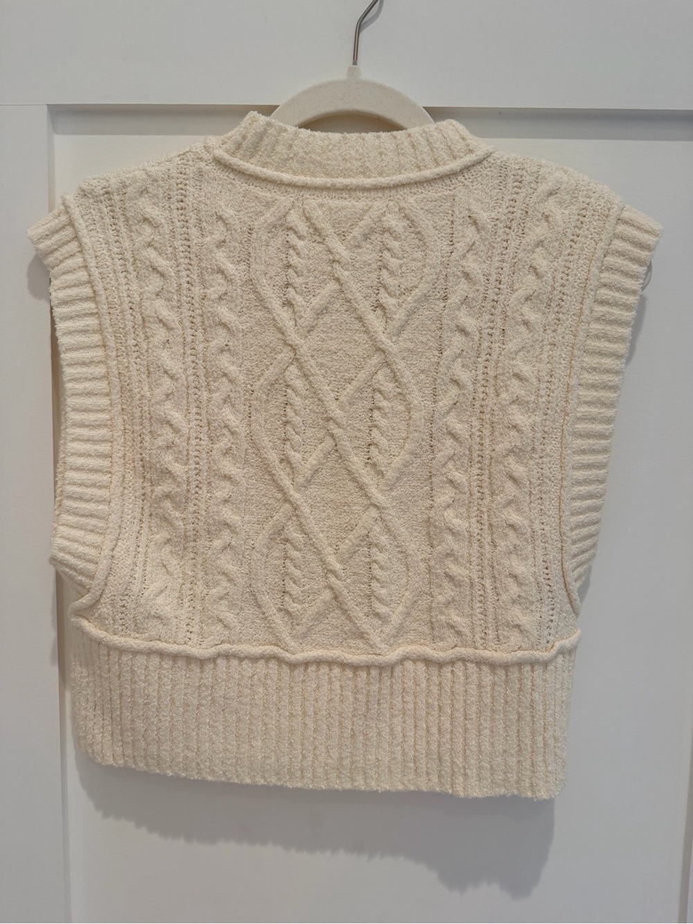 Free People Rowan Cream Cable Knit Sweater Vest - Picture 10 of 10